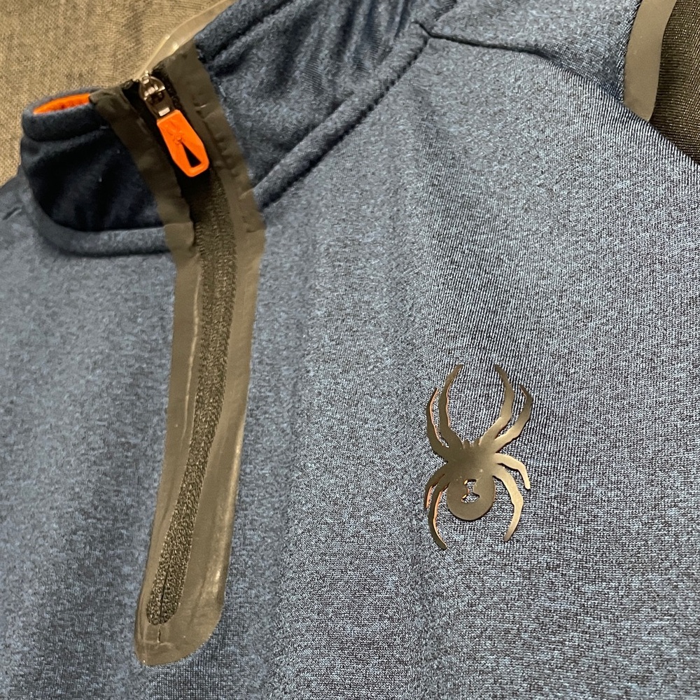 Spyder Blue and Black Quarter-Zip Top